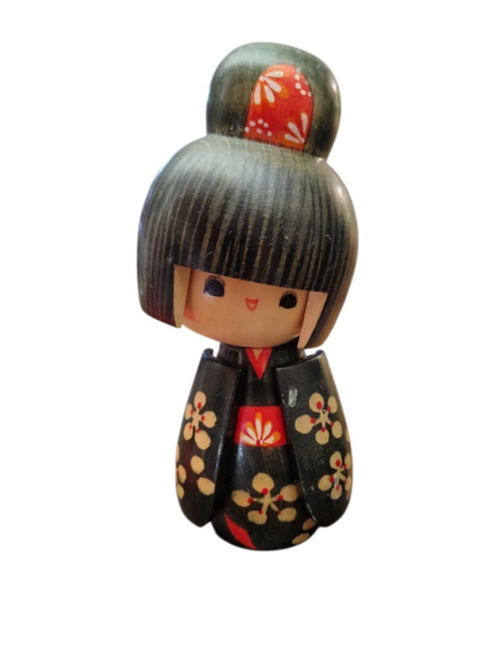 Japanese Wooden KOKESHI Doll Vintage KIMONO Cute Signed - Picture 4 of 8